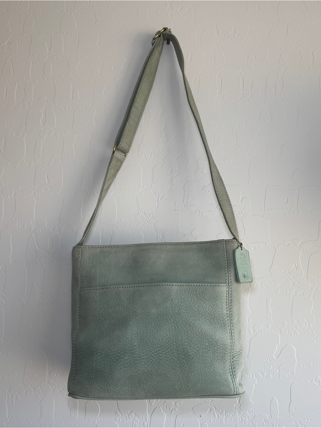 Vintage Coach Sonoma Zip Crossbody 4949 Aqua Nubuck Leather Usa Nubuc